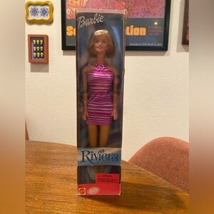Barbie Riviera Doll in Pink and Purple Striped Dress